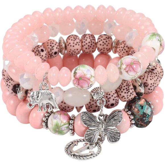 Bohemian Colorful Beads Stretch Bracelets for Women, 8-Piece Set - Picture 8 of 9